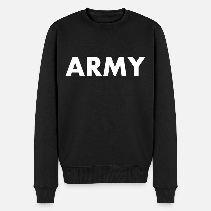 Army - Männer Premium Bio Pullover - Schwarz