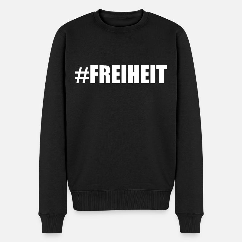 Freiheit - Männer Premium Bio Pullover - Schwarz