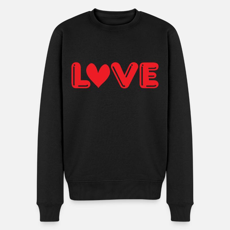 Love - Männer Premium Bio Pullover - Schwarz