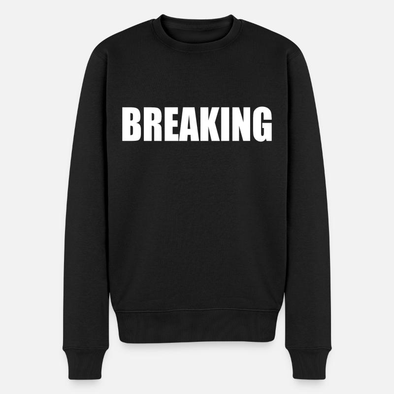 breaking - Männer Premium Bio Pullover - Schwarz