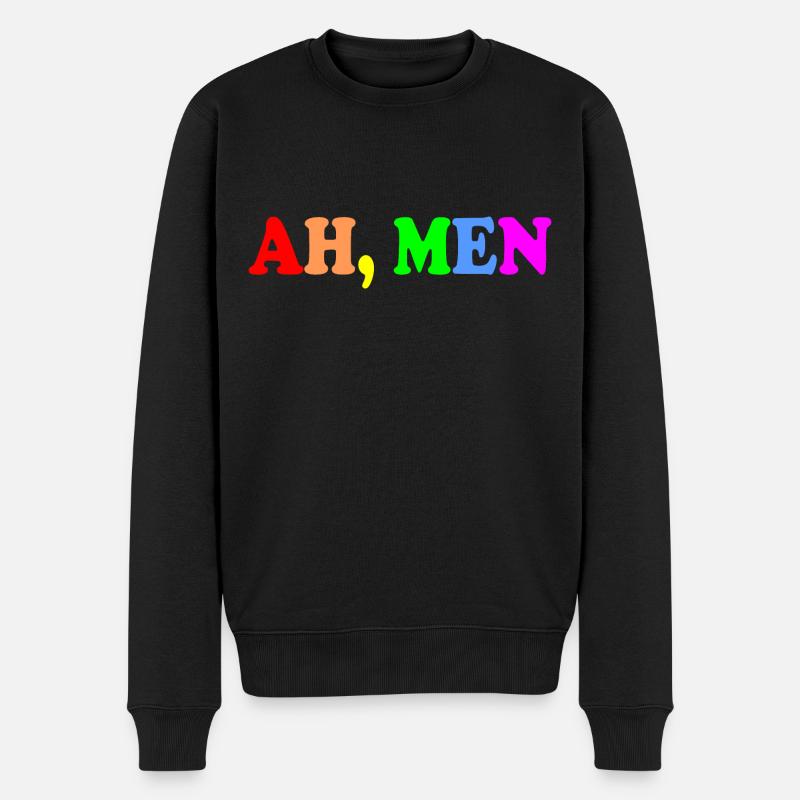 Ah men - Männer Premium Bio Pullover - Schwarz