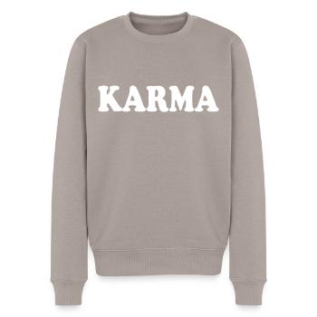 Karma - Männer Premium Bio Pullover - Taupe - Vorne - Nico (187cm)