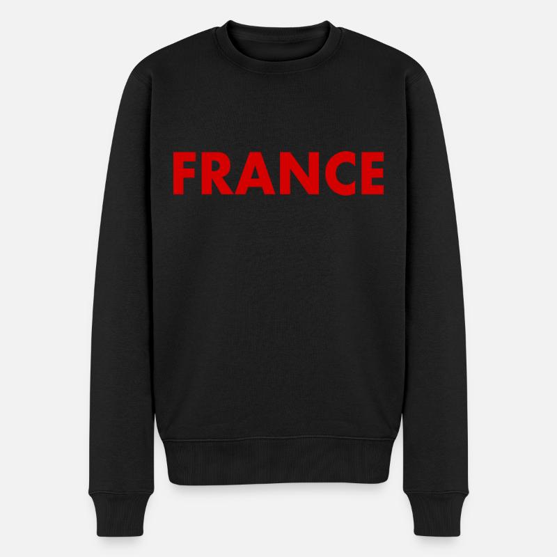 France - Männer Premium Bio Pullover - Schwarz