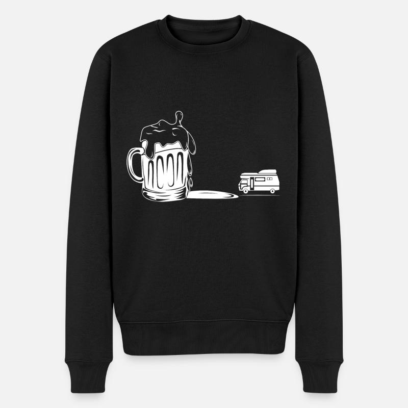 Bier - Camping Van - - Männer Premium Bio Pullover - Schwarz
