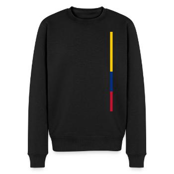 Colombia Stripe - Men's Premium Organic Jumper - black - Front - Nico (187cm)