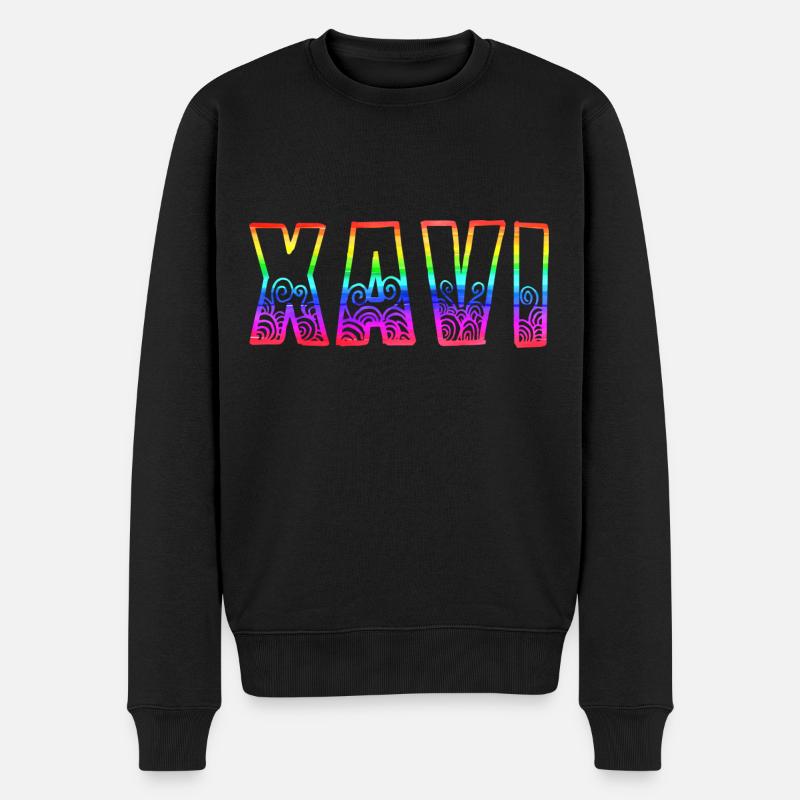 xavi rs regenbogen - Männer Premium Bio Pullover - Schwarz