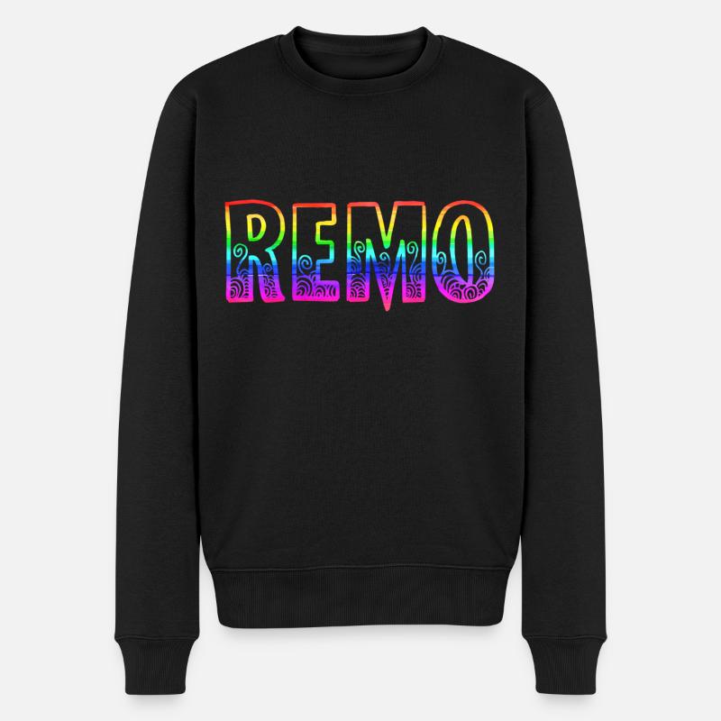 remo rs regenbogen - Männer Premium Bio Pullover - Schwarz