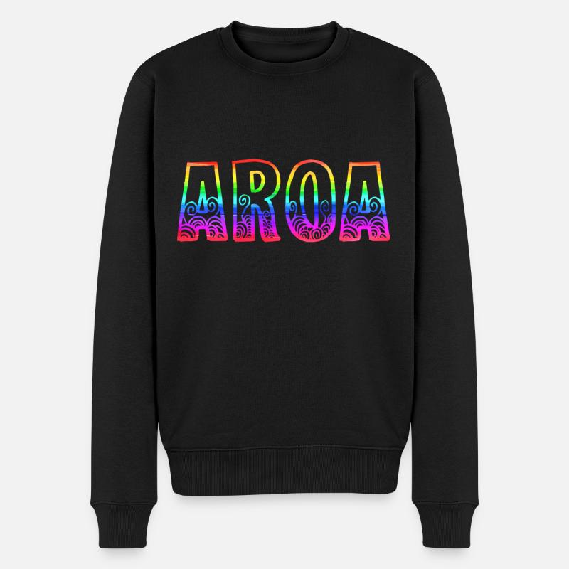 aroa rs regenbogen - Männer Premium Bio Pullover - Schwarz