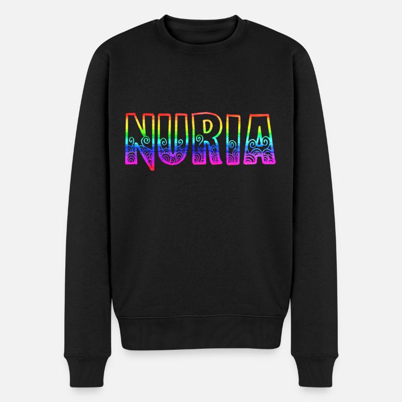 nuria rs regenbogen - Männer Premium Bio Pullover - Schwarz