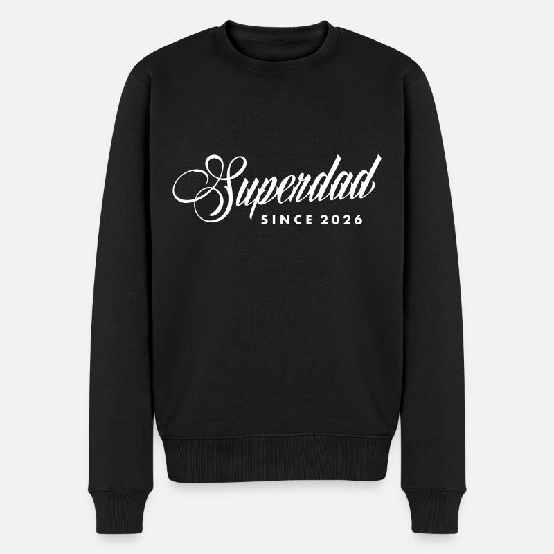 Superdad Papa Vater 2026 Baby - Männer Premium Bio Pullover - Schwarz