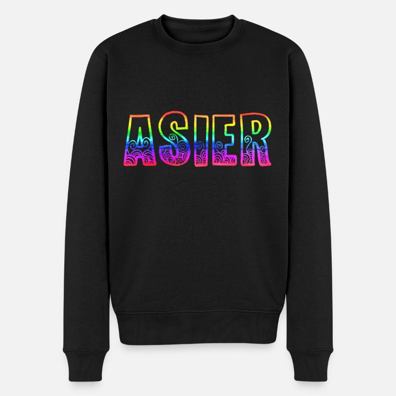 Asier RS Arc-en-ciel - Pull Premium bio Homme - noir