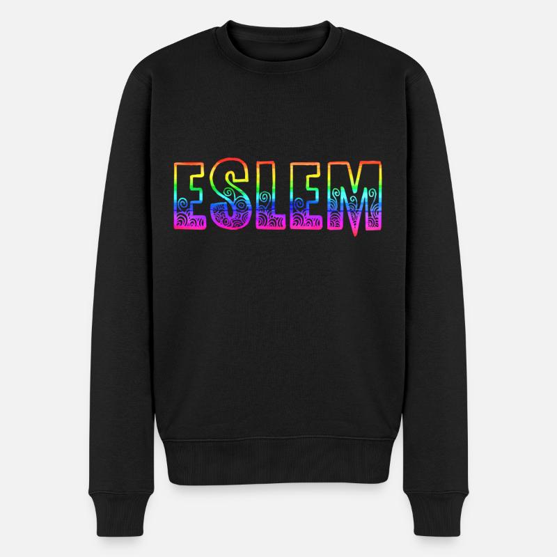 Eslem RS Arc-en-ciel - Pull Premium bio Homme - noir