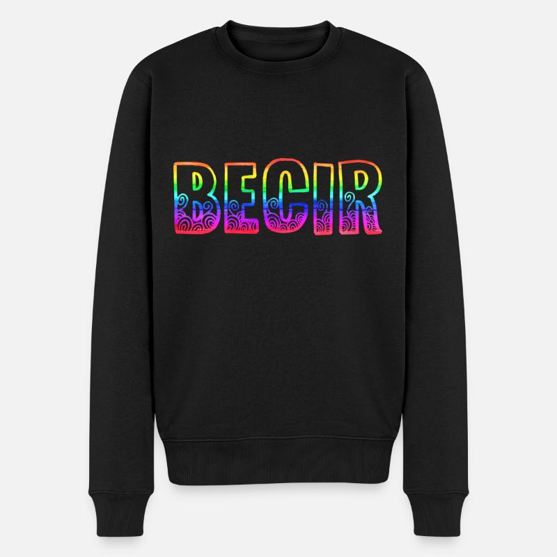 becir rs regenbogen - Männer Premium Bio Pullover - Schwarz