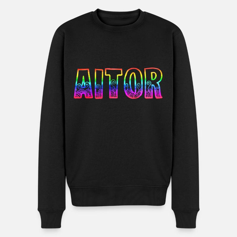 aitor rs regenbogen - Männer Premium Bio Pullover - Schwarz