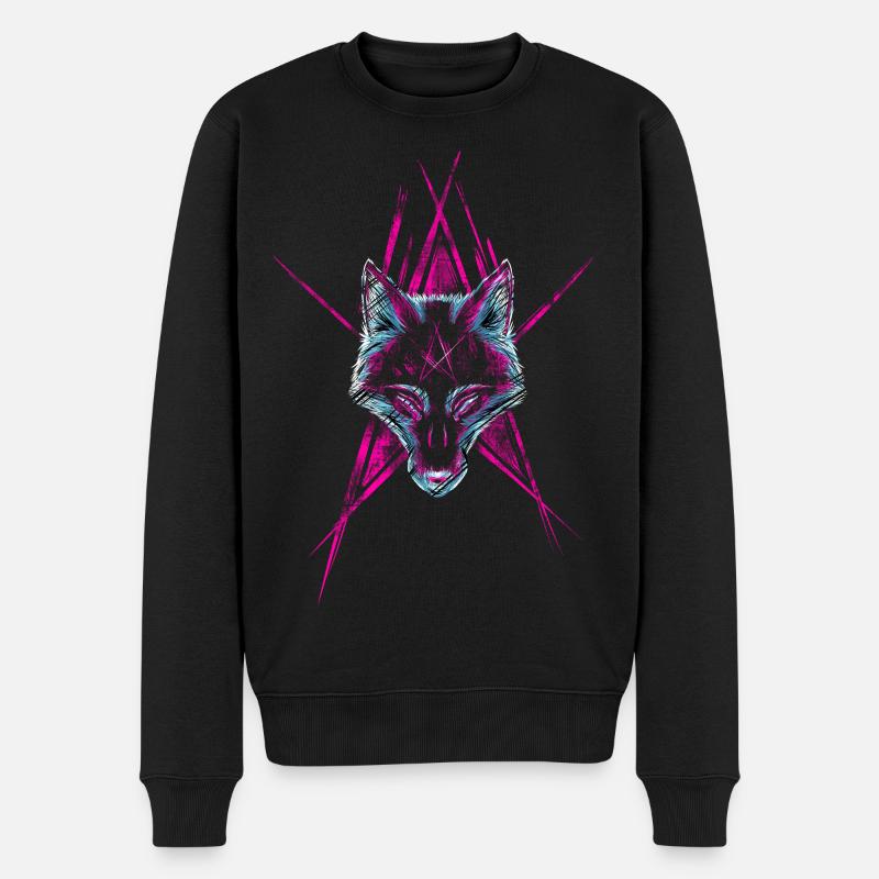 Wolf Star - Men's Premium Organic Jumper - black