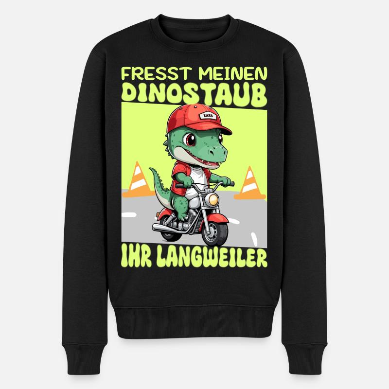 Dinosaure à moto - Pull Premium bio Homme - noir