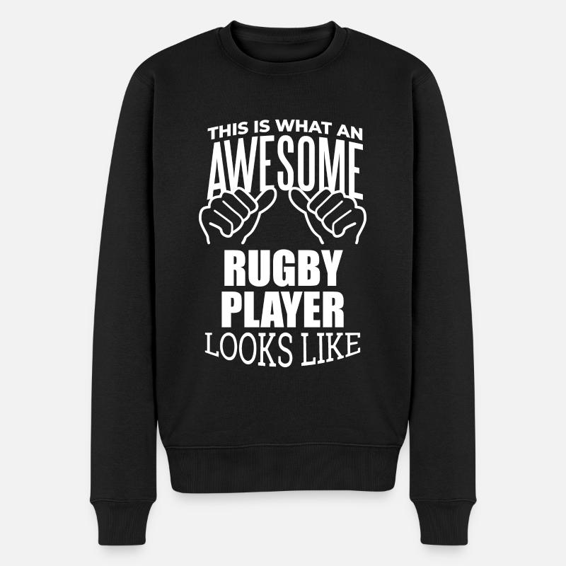 Rugby - Männer Premium Bio Pullover - Schwarz