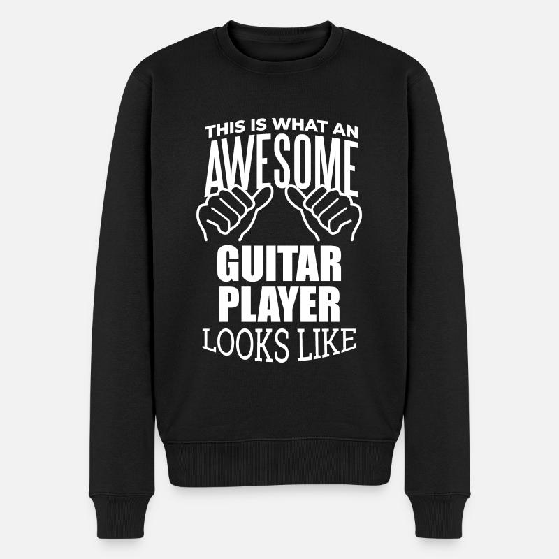 guitariste - Pull Premium bio Homme - noir