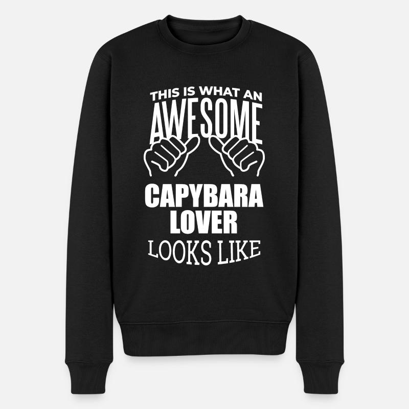 Capybara - Männer Premium Bio Pullover - Schwarz