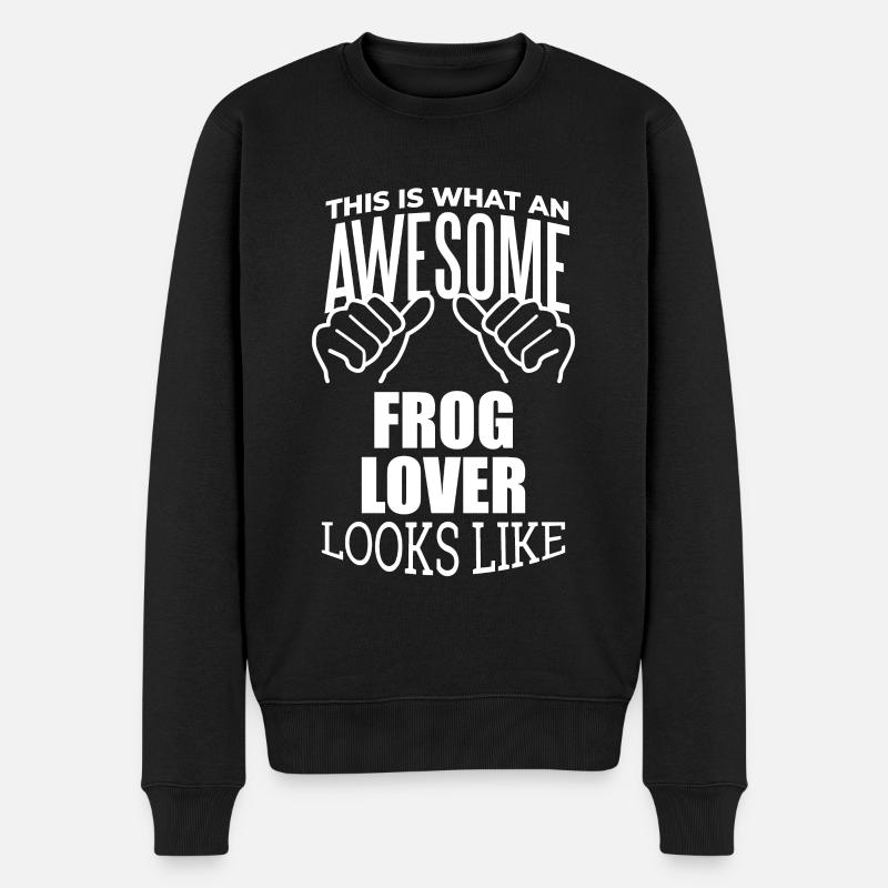 Frosch - Männer Premium Bio Pullover - Schwarz
