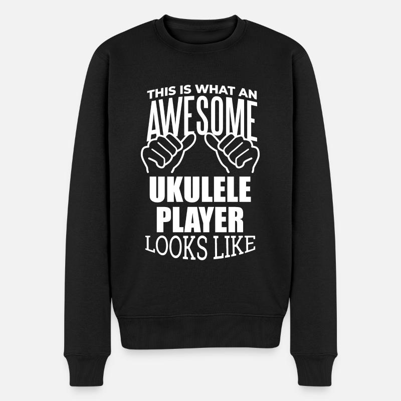 Ukulele - Männer Premium Bio Pullover - Schwarz