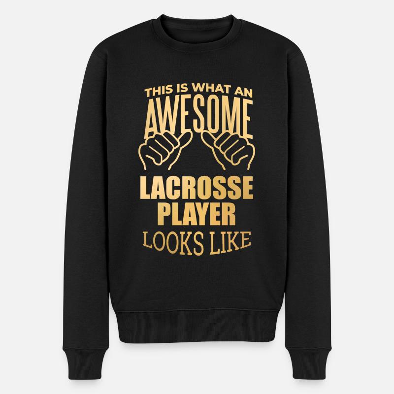 Lacrosse Lacrosse Lacrosse - Männer Premium Bio Pullover - Schwarz