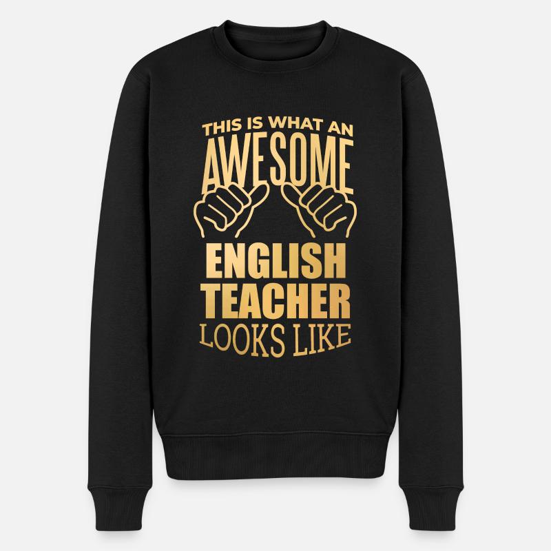 Englisch - Männer Premium Bio Pullover - Schwarz