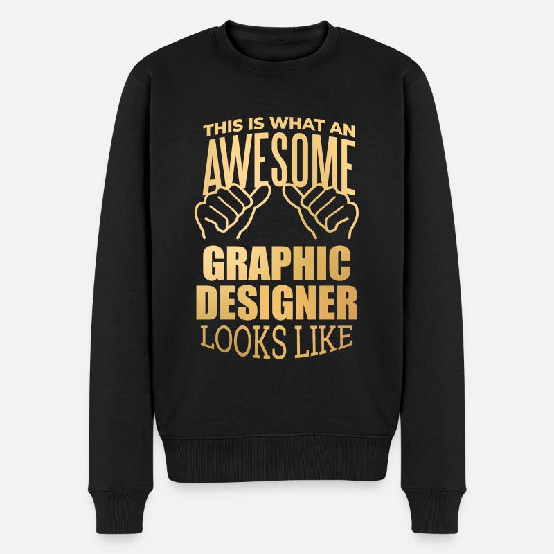 Graphiste Graphiste - Pull Premium bio Homme - noir