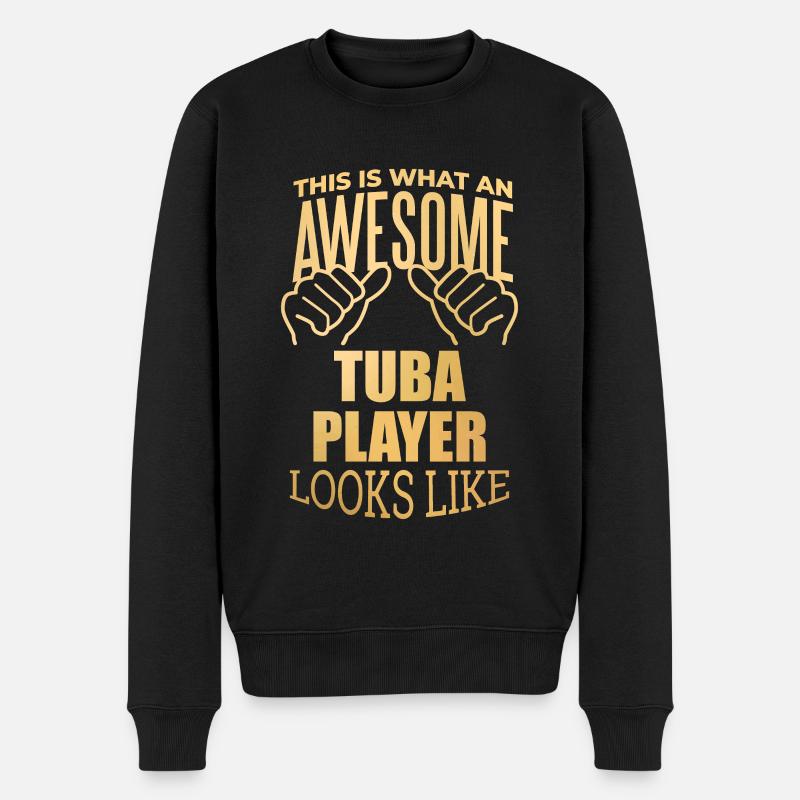 Tuba - Männer Premium Bio Pullover - Schwarz