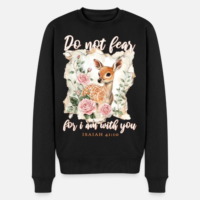 Versets bibliques de cerfs chrétiens - Pull Premium bio Homme - noir