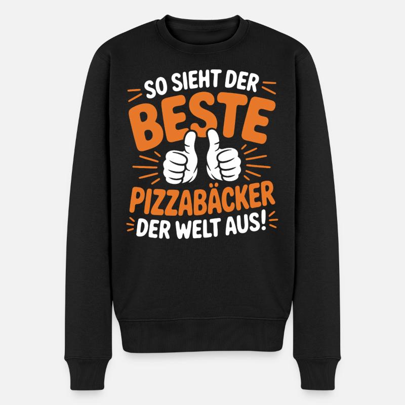 Pizzabäcker Geschenkidee - Männer Premium Bio Pullover - Schwarz