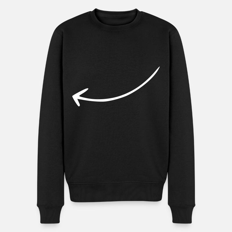 Flèche dessin esquisse blanc - Pull Premium bio Homme - noir