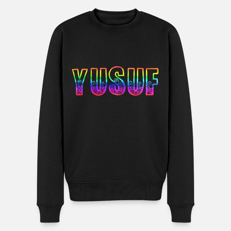 Yusuf RS Arc-en-ciel - Pull Premium bio Homme - noir