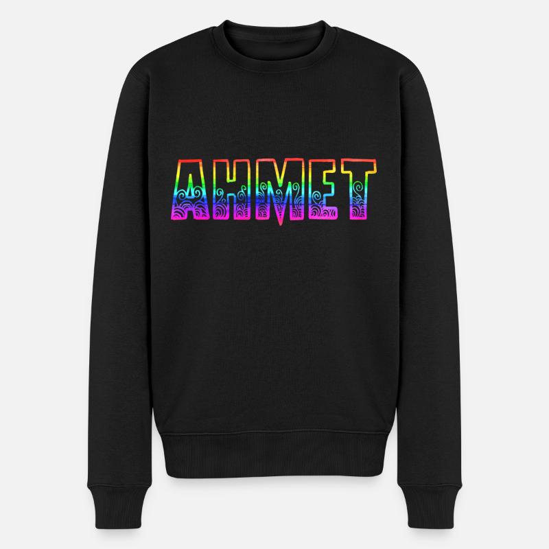 Ahmet RS Arc-en-ciel - Pull Premium bio Homme - noir