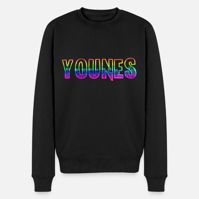 Younes RS Arc-en-ciel - Pull Premium bio Homme - noir