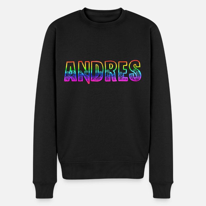 andres rs regenbogen - Männer Premium Bio Pullover - Schwarz