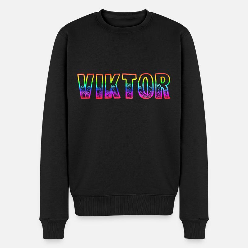 viktor rs regenbogen - Männer Premium Bio Pullover - Schwarz