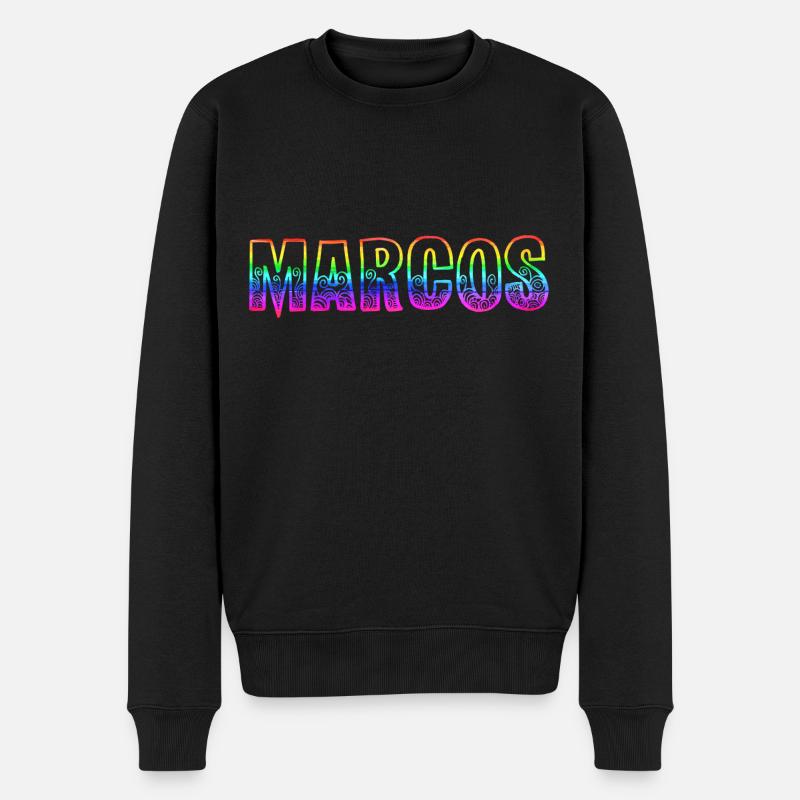 marcos rs regenbogen - Männer Premium Bio Pullover - Schwarz
