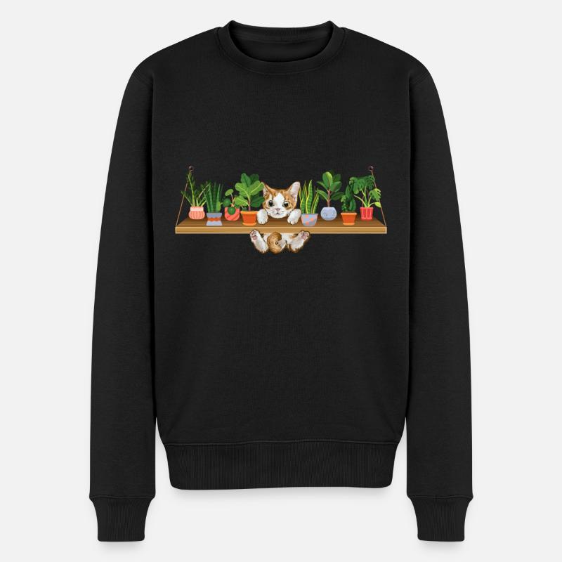 Propriétaire de plante de chaton espiègle - Pull Premium bio Homme - noir