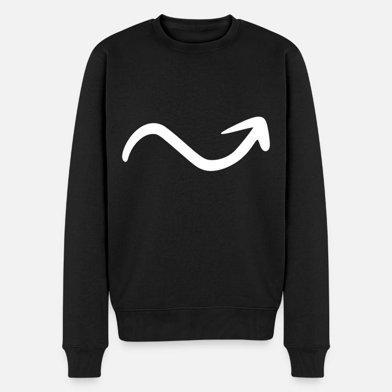 Flèche dessin esquisse blanc - Pull Premium bio Homme - noir