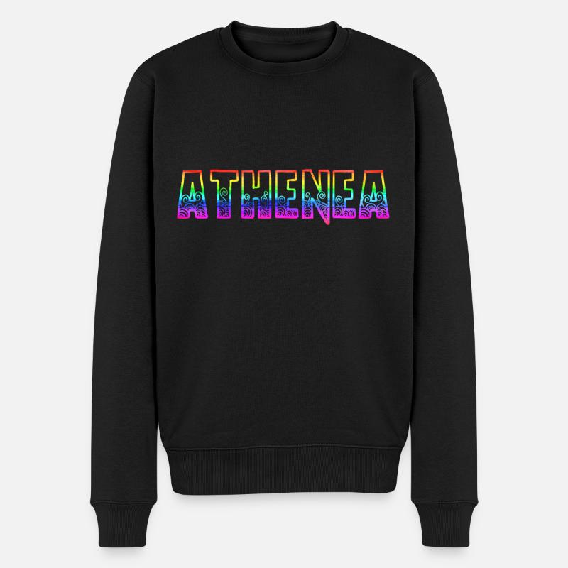 athenea rs regenbogen - Männer Premium Bio Pullover - Schwarz