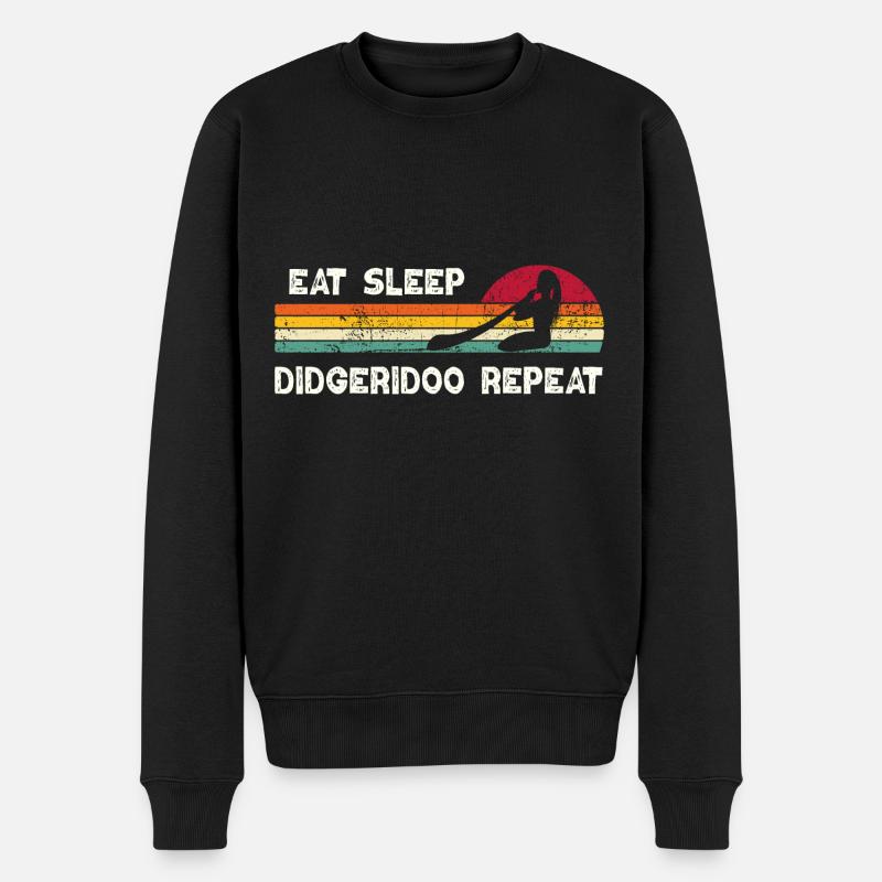 Eat Sleep Didgeridoo Repeat - Männer Premium Bio Pullover - Schwarz