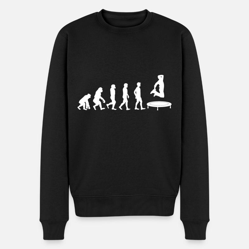 Trampolin Evolution - Männer Premium Bio Pullover - Schwarz