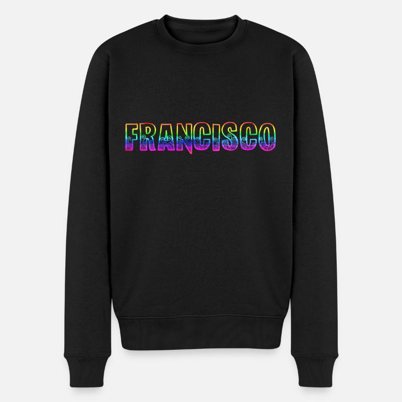 francisco rs regenbogen - Männer Premium Bio Pullover - Schwarz