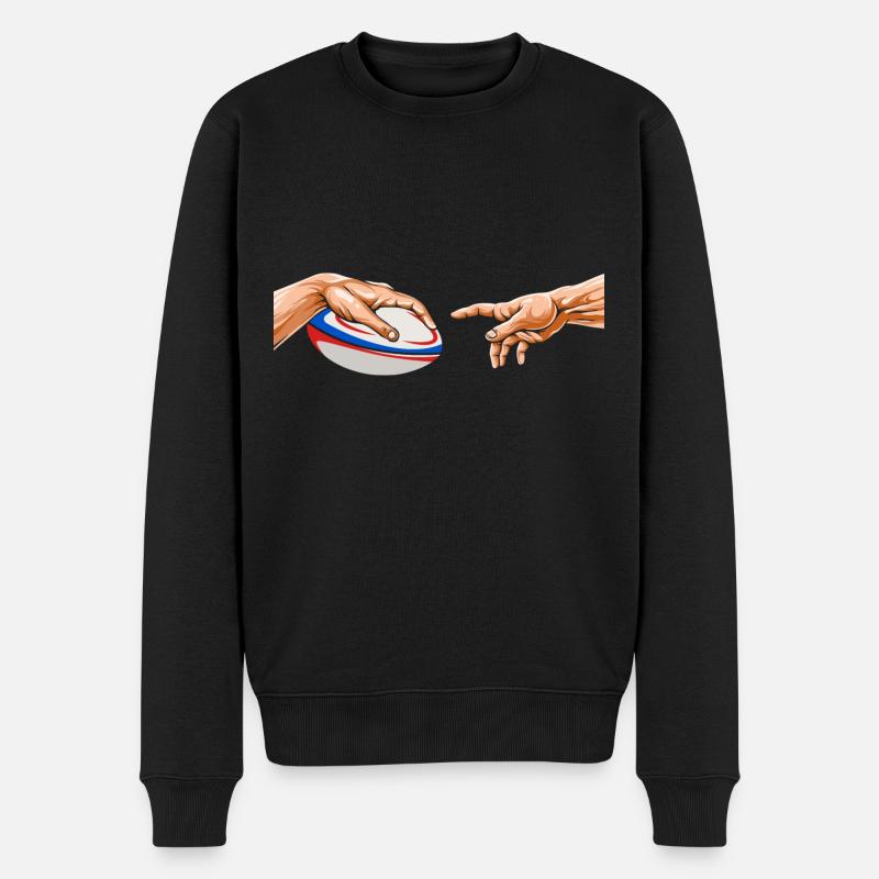 Rugby Michelangelo "Wenn Rugby Einfach Wäre Rugby - Männer Premium Bio Pullover - Schwarz