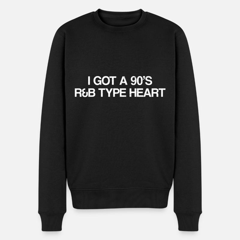 90er Jahre - Männer Premium Bio Pullover - Schwarz