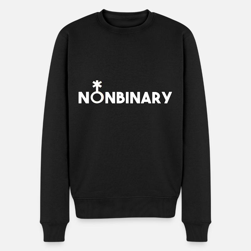 Non-binary non-binary non-binary gender symbol - Men's Premium Organic Jumper - black