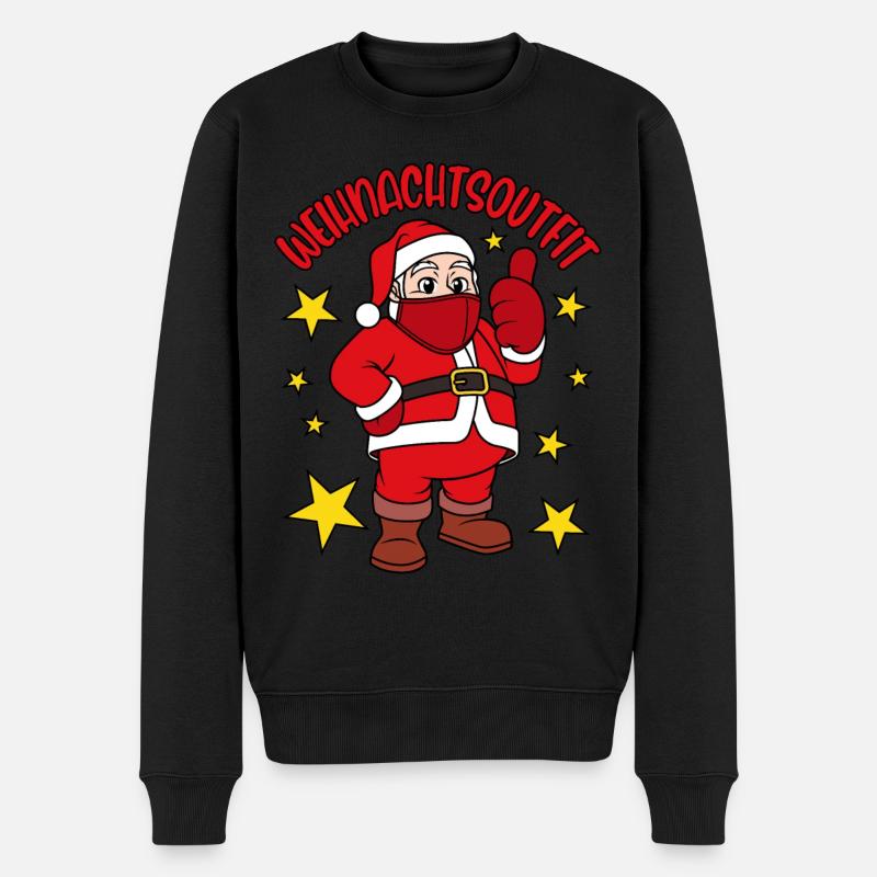 Weihnachtsoutfit 2021 - Männer Premium Bio Pullover - Schwarz
