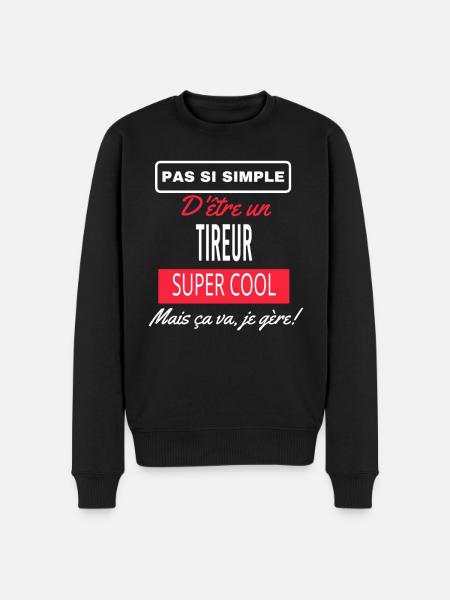 pas si simple TIREUR - Pull Premium bio Homme - noir
