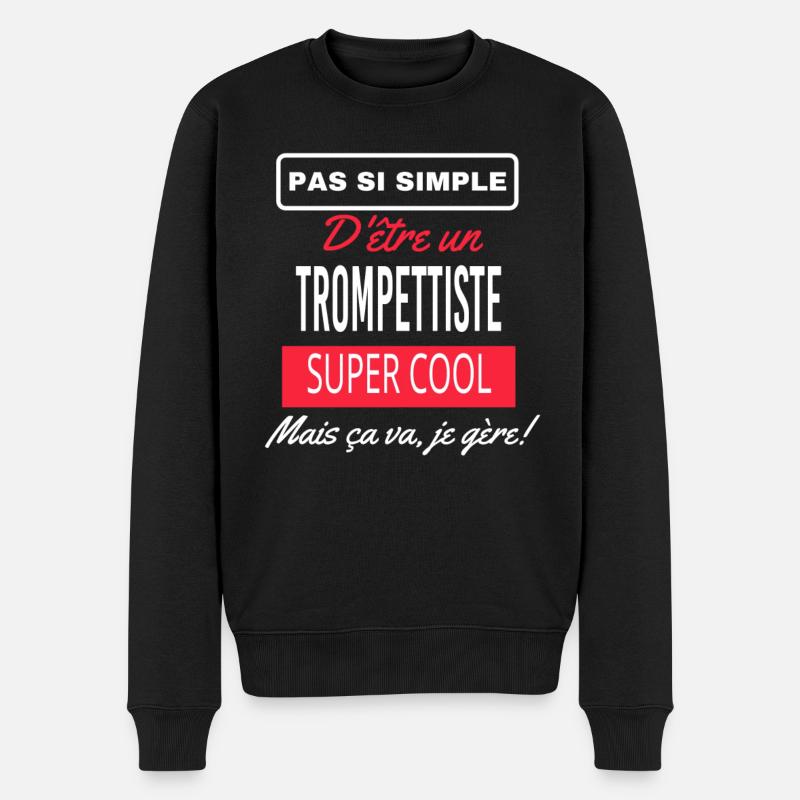 pas si simple TROMPETTISTE - Pull Premium bio Homme - noir